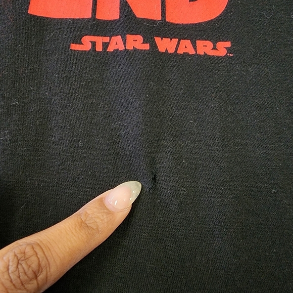 Star Wars Black Tee Shirt Red Letter Graphics Short Sleeve Top, sz LG - Picture 10 of 11